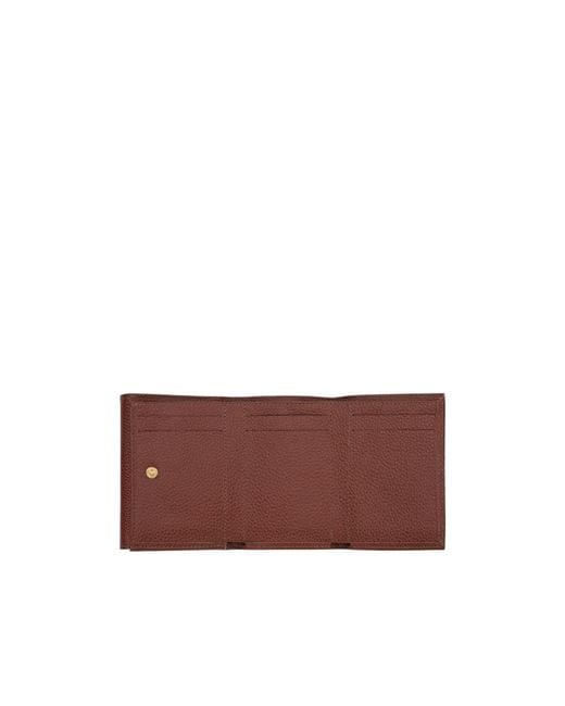 Longchamp Red Compact Leather Wallet for men