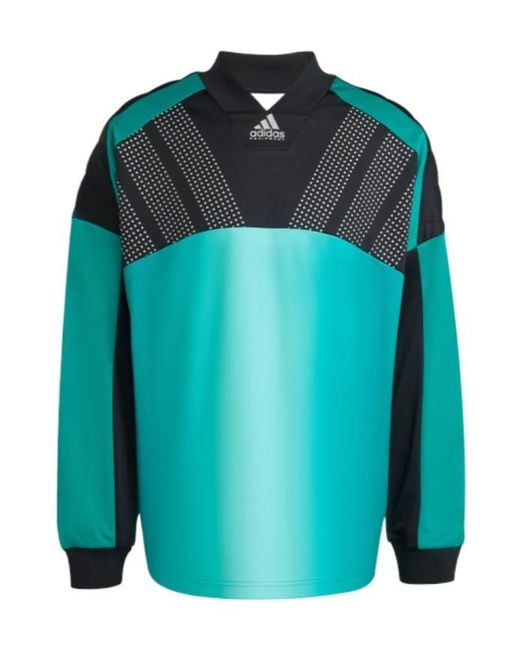 Adidas Originals Blue V-Neck Long Sleeved T-Shirt for men