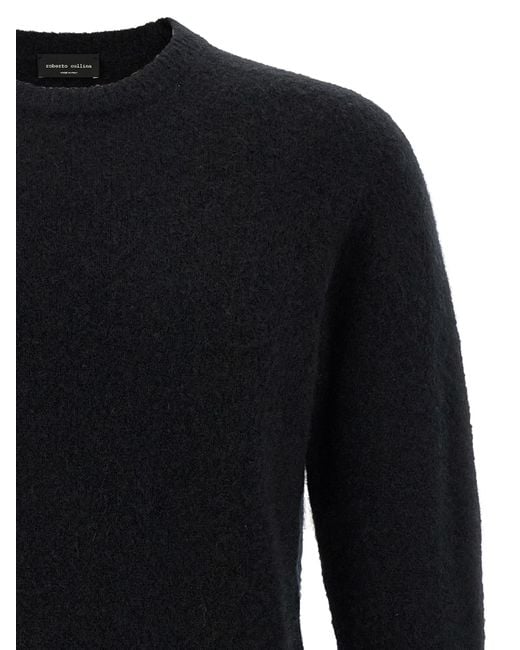 Roberto Collina Black Crew-Neck Cashmere Sweater