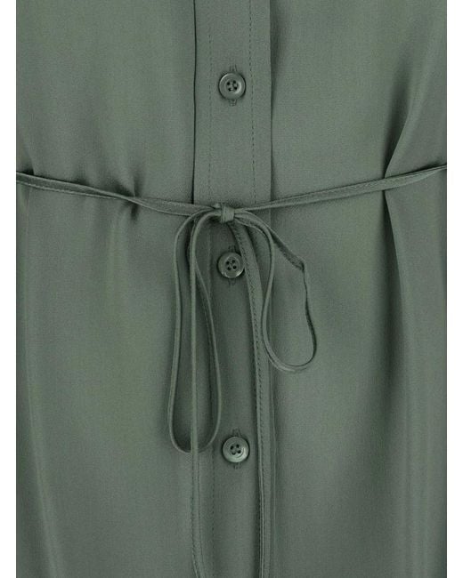Semicouture Green Semi Couture Tie-Waist Button-Front Shirt