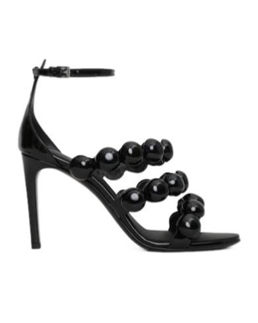 Alaïa Black Heeled Sandals 3 Straps