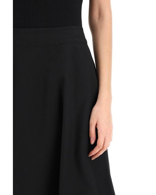 Bottega Veneta Black High-Rise Flared Skirt