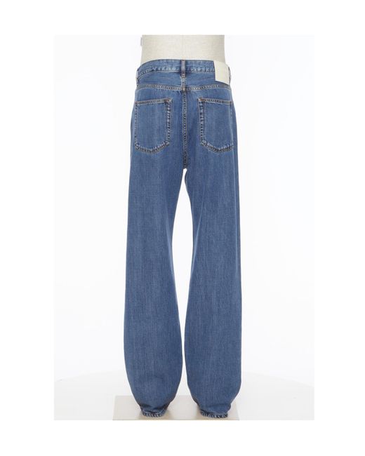 Valentino Blue Logo Patch Straight-Leg Jeans for men