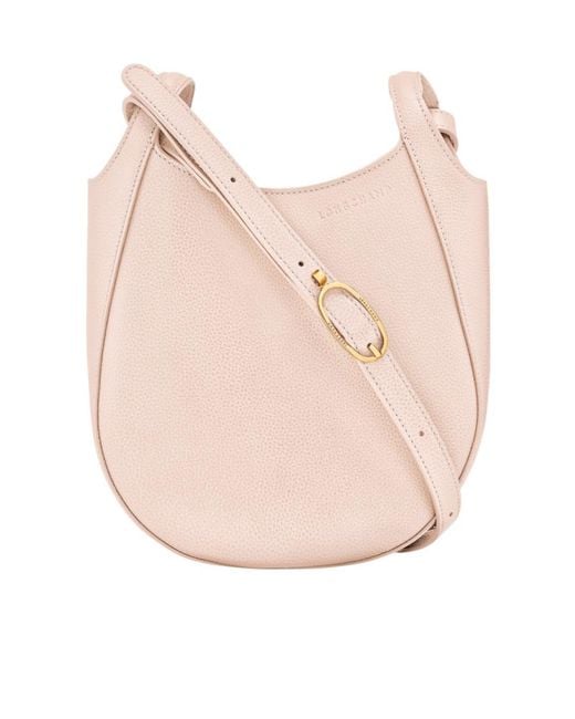Longchamp Pink Le Foulonné S Grained-Leather Shoulder Bag