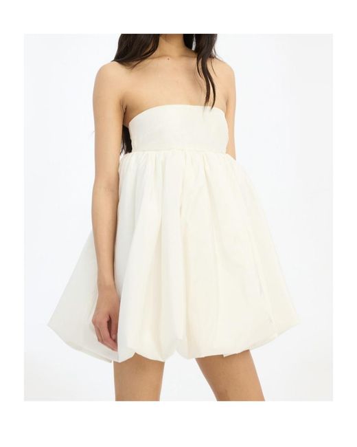ROTATE BIRGER CHRISTENSEN White Strapless Balloon Mini Dress