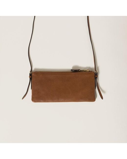 Miu Miu Brown Mini Leather Shoulder Bag