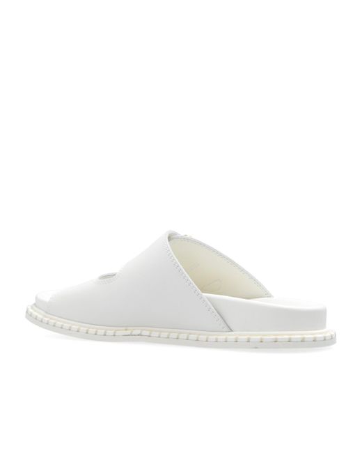 Chloé White Rebecca Leather Slides