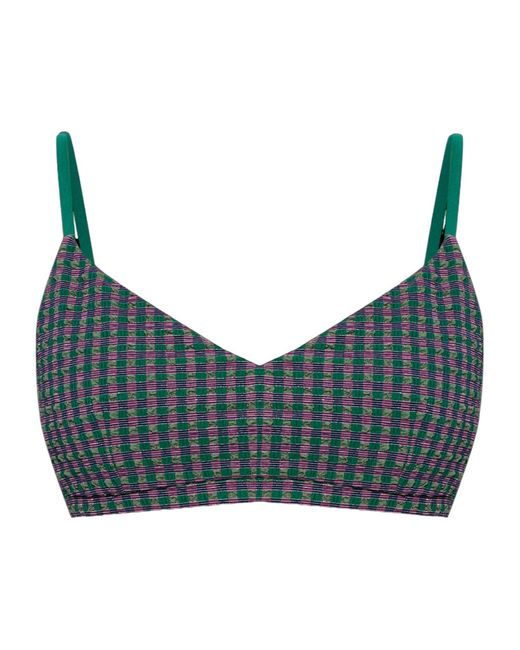 The Upside Gray Aliki Textured Bikini Top Beachwear