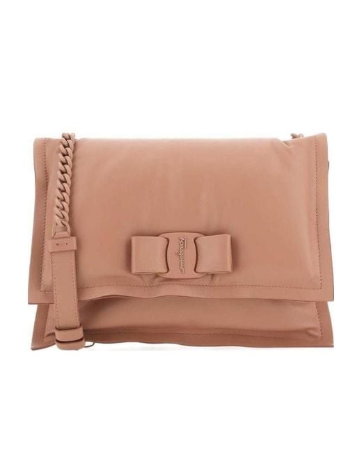 Ferragamo Natural Logo Design Shoulder Bag