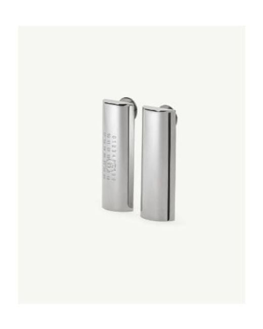 MM6 by Maison Margiela White Numeric Drop Earrings