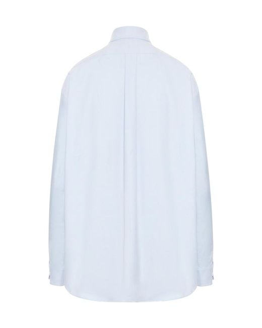 Prada White Logo Detailed Oversized Shirt