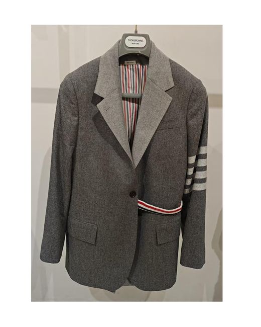 Thom Browne Gray Flannel Blazer Set