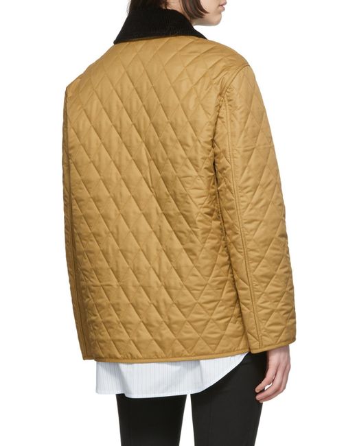 Burberry Brown Diamond Quilted Button-Up Jacket