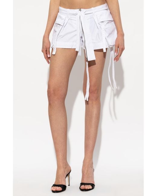 DSquared² White Belted Utility Shorts