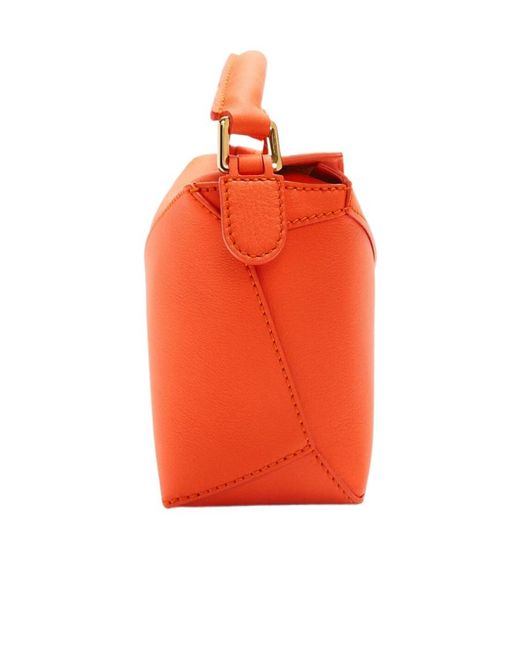 Loewe Orange Mini Puzzle Top Handle Bag