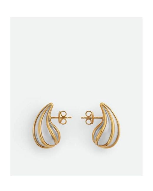 Bottega Veneta White Drop Mini Earrings