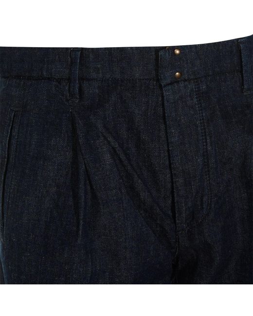 Incotex Blue Pleated Slim Jeans for men
