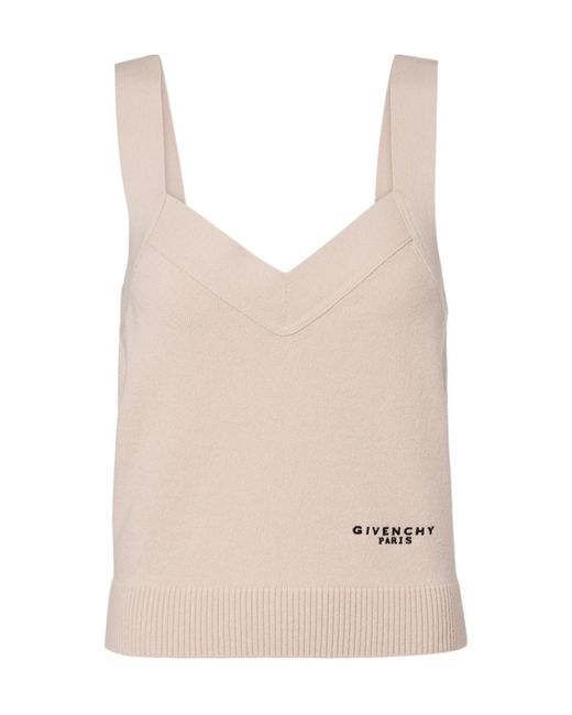 Givenchy Natural Logo Wool And Cashmere Tank Top