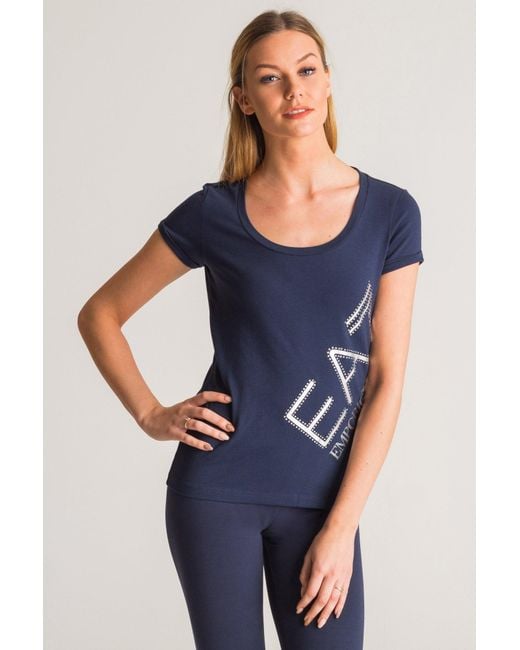 EA7 Blue Logo Details T-Shirt