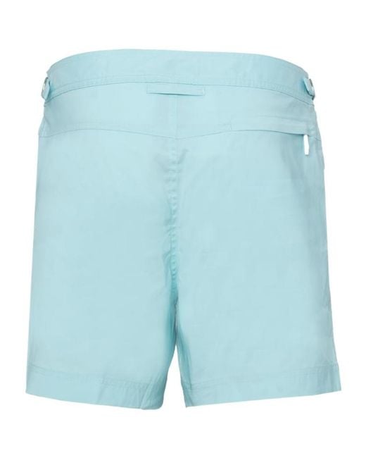 Tom Ford Blue Adjustable Waist Swim Shorts for men