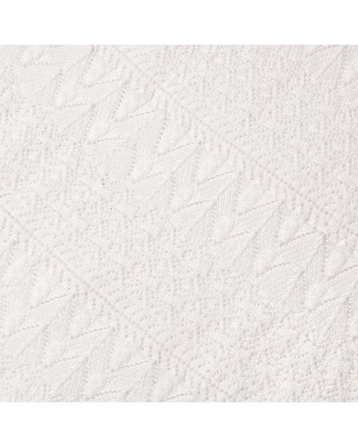 Self-Portrait White Wool Openwork Knit Midi Skirt