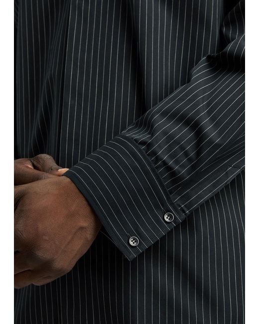 Saint Laurent Black Stripe Cotton Shirt for men