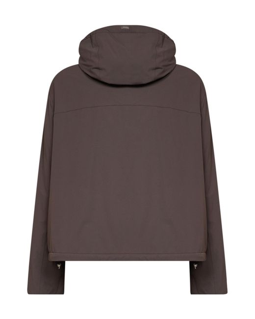 Herno Brown Drawstring Hooded Casual Jacket