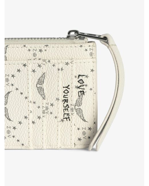 Zadig & Voltaire White Monogram Card Holder