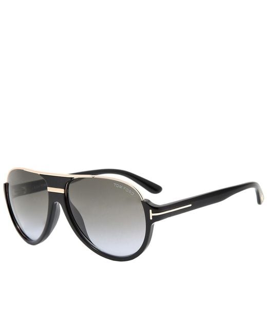 Tom Ford Gray Logo Round Frame Sunglasses for men