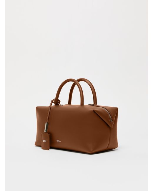 Max Mara Brown Medium Natural Leather Bowler Bag