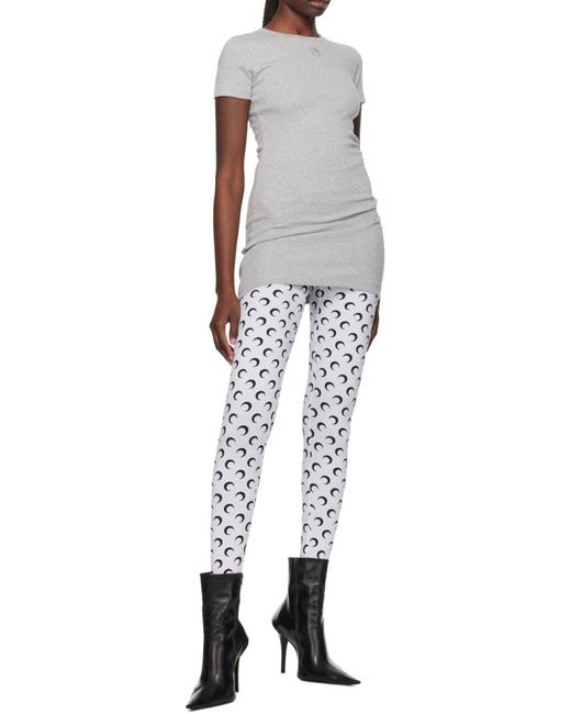 MARINE SERRE White Logo Round-Neck Dress