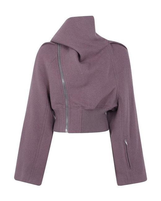 Rick Owens Purple Long-Sleeve Casual Jacket