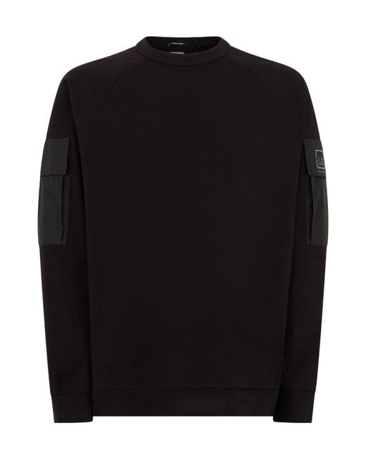 C P Company Black Sleeve Pocket Sweatshirt for men