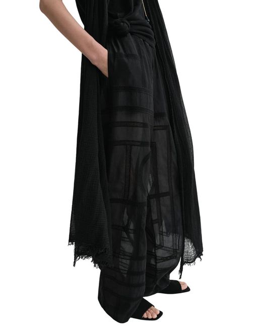 Totême Black Totême Straight Wide-Leg Trousers