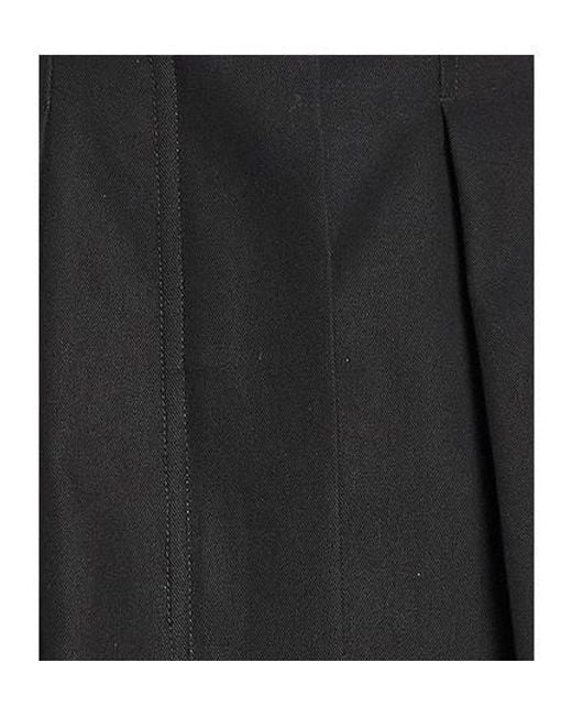 Max Mara Black Minimal Solid Flared Skirt