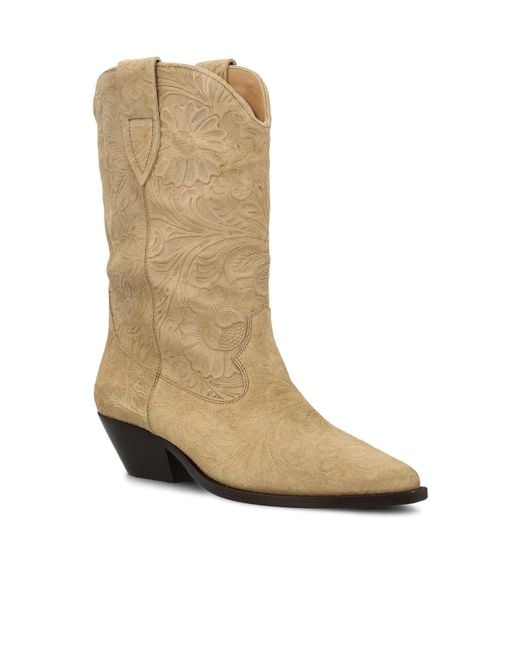 Isabel Marant Natural Chunky Heeled Ankle Boots