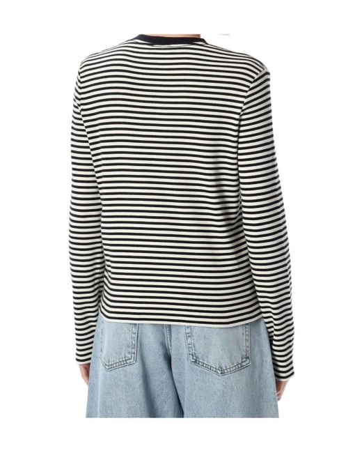Anine Bing Blue Crew Neck Long Sleeve T-Shirt