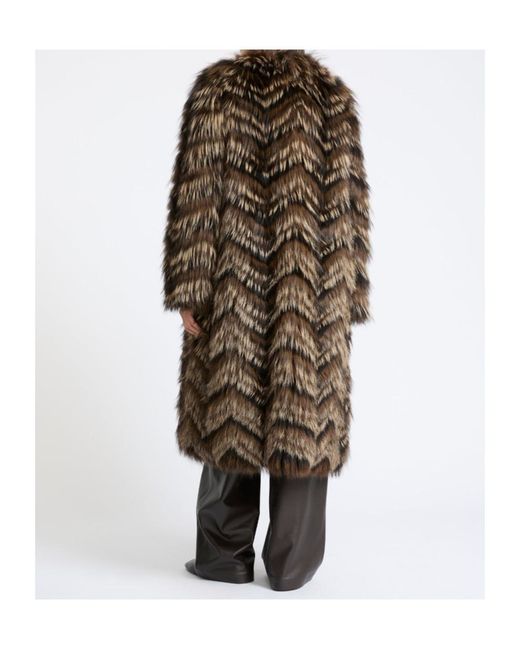 Yves Salomon Multicolor Fox Fur Knit Coat