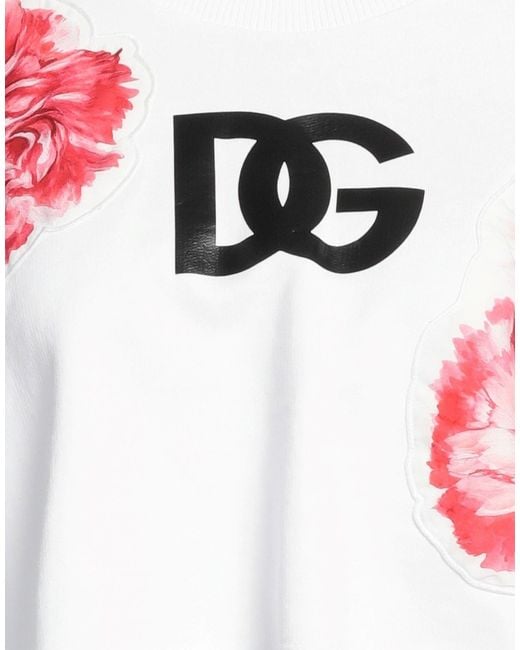 Dolce & Gabbana White Floral Long-Sleeve Sweatshirt