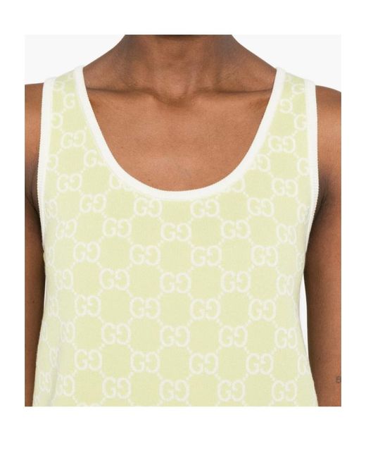 Gucci Green Monogrammed Intarsia Sleeveless Knit Dress