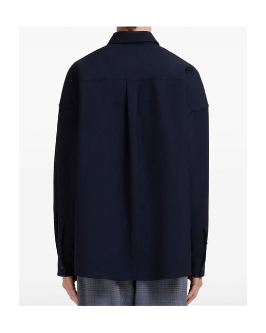 Marni Green Deep Tropical Wool Shirt With Contrast Back for men