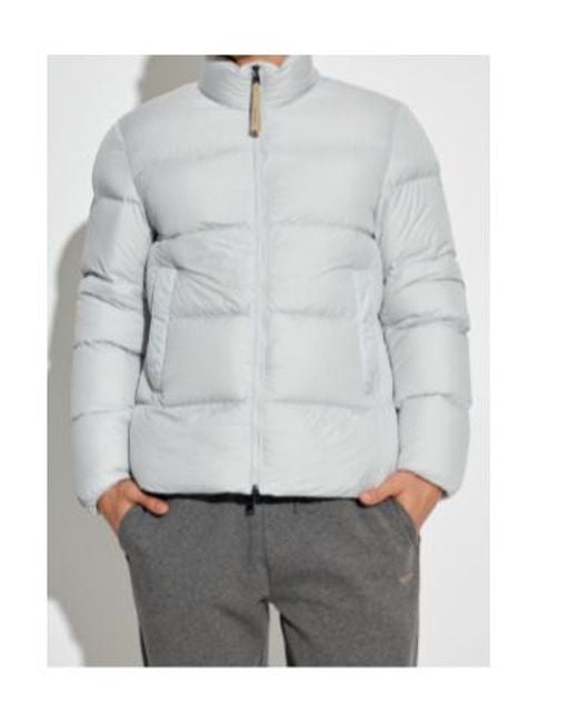 Woolrich Gray Zipped Quilted Jacket for men