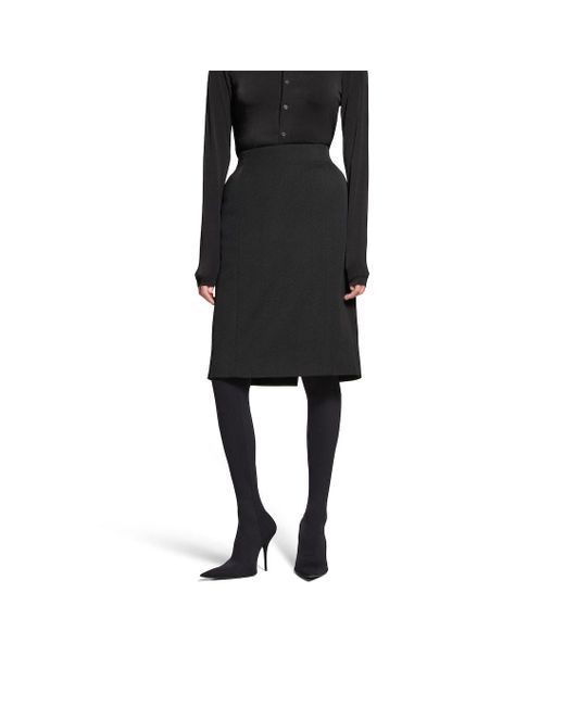 Balenciaga Black Hourglass Midi Skirt