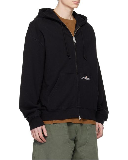 Carhartt White Hooded Wip Label Sweat Jacket for men