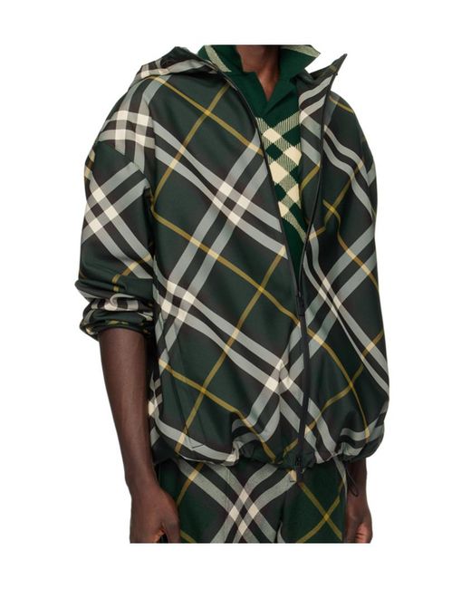 Burberry Green Ered Hooded Jacket for men