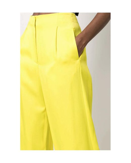 MSGM Yellow Logo Casual Pants