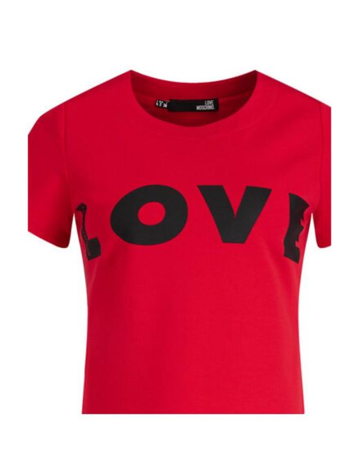 Moschino Red Logo Details T-Shirt Dress