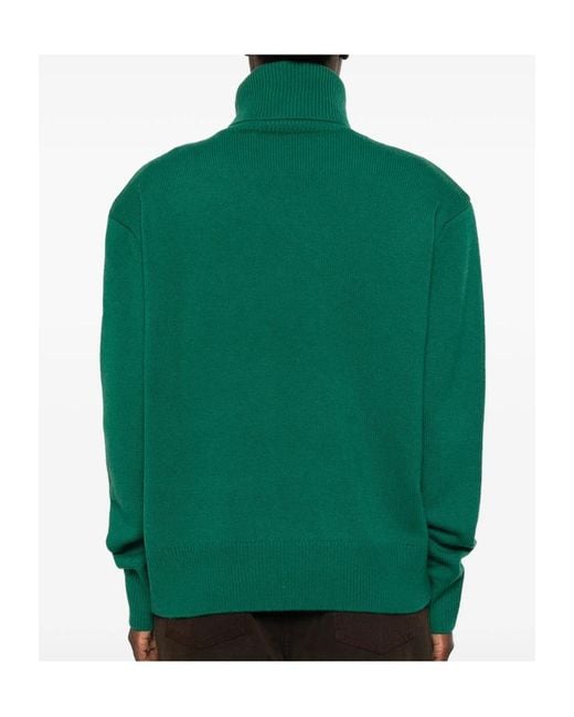 Frankie Shop Green Long-Sleeve High-Neck Top