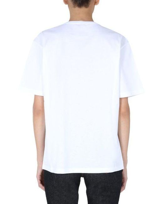 McQueen White T-Shirt With Round Neck And Short Sleeves