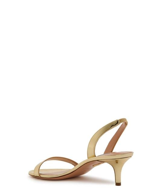 Aquazzura Natural So Nude 50 Metallic Leather Sandals